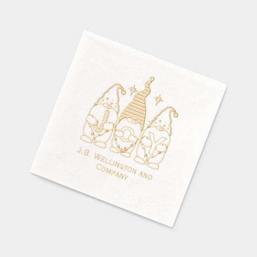 フェスティバルクリスマス格言JOY会社/家族の名前 箔ナプキン (左)