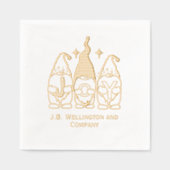 フェスティバルクリスマス格言JOY会社/家族の名前 箔ナプキン (正面)