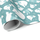 フェスティバルクリスマス極ベアーズパターンタイル ラッピングペーパー (ロールコーナー)