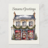 フェスティバルクリスマス水の色のビジネスホリデー シーズンポストカード (正面)