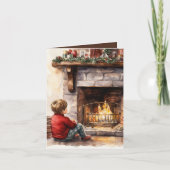 フェスティバルクリスマス水の色の少年を追加文字 シーズンカード (正面)