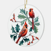 フェスティバルクリスマス水の色の深紅色を追加文字 セラミックオーナメント (左)