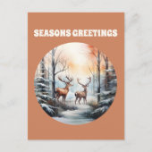 フェスティバルクリスマス水の色トナカイ追加文字 シーズンポストカード (正面)
