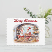 フェスティバルクリスマス水カラー小妖精や小人ベーキング追加文字 シーズンカード (スタンド正面)