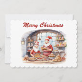フェスティバルクリスマス水カラー小妖精や小人ベーキング追加文字 シーズンカード (正面)