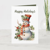 フェスティバルクリスマス水カラー雪だるまカード カード (正面)