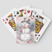 フェスティバルクリスマス水カラー雪だるま トランプ (裏面)