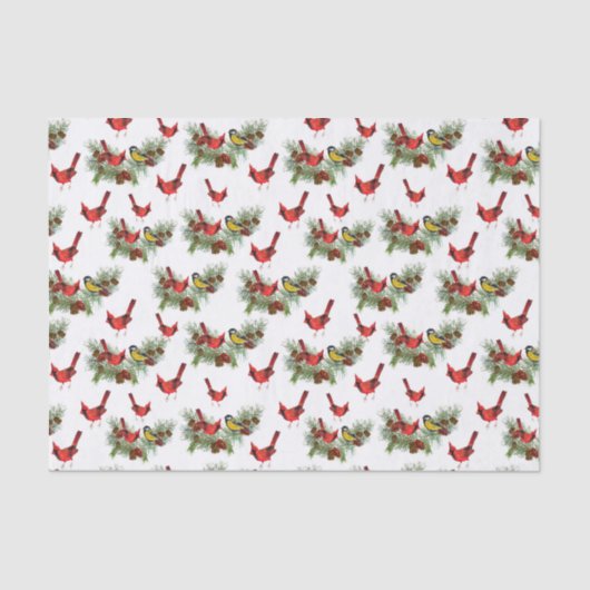 フェスティバルクリスマス深紅色タイルドホリデイ 薄葉紙 (正面)