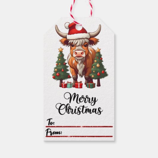 フェスティバルクリスマス牛のラベルの休日のギフト与えズ ギフトタグ (裏面)