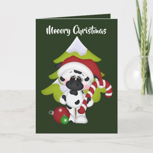 フェスティバルクリスマス牛の追加グリーティングカード カード (正面)