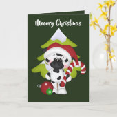 フェスティバルクリスマス牛の追加グリーティングカード カード (黄色い花)