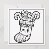 フェスティバルクリスマス着色ストッキング シーズンカード (正面)