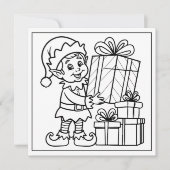 フェスティバルクリスマス着色小妖精や小人 シーズンカード (正面)