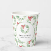 フェスティバルクリスマス紙カップ水彩リース 紙コップ (正面)