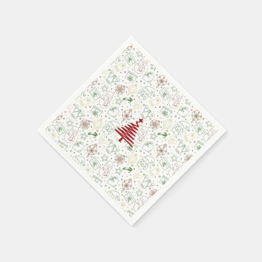 フェスティバルクリスマス紙ナプキンズ スタンダードカクテルナプキン (角)