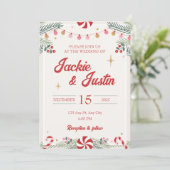 フェスティバルクリスマス結婚式招待状 招待状 (スタンド正面)