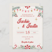 フェスティバルクリスマス結婚式招待状 招待状 (正面/裏面)