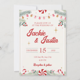 フェスティバルクリスマス結婚式招待状 招待状