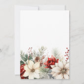 フェスティバルクリスマス花模様ブライダルシャワー 招待状 (裏面)