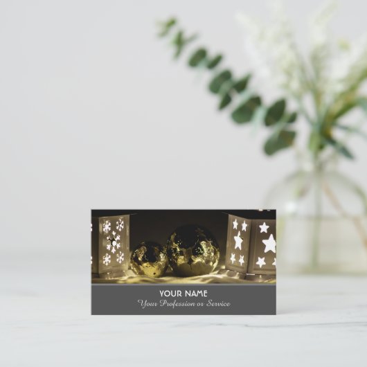 フェスティバルクリスマス装飾お祝い 名刺 (スタンド正面)