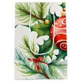 フェスティバルクリスマス装飾パターン ミディアムペーパーバッグ (裏面)