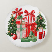 フェスティバルクリスマス装飾用クッションホリデイ装飾 ラウンドクッション (裏面)