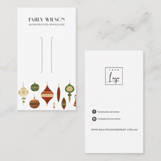 フェスティバルクリスマス装飾用ヘアクリップ表示カード 名刺 (正面/裏面)