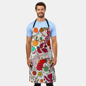 フェスティバルクリスマス要素シームレスデザイン エプロン (着用した状態)