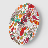 フェスティバルクリスマス要素シームレスデザイン ラージ壁時計 (傾斜)