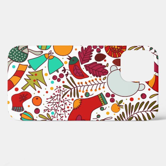 フェスティバルクリスマス要素シームレスデザイン Case-Mate iPhoneケース (裏面 (横))