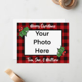 フェスティバルクリスマス赤いブラックプライドのホリー葉ズ ノートカード (正面/裏面インサイチュ)