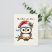 フェスティバルクリスマス追加メッセージフクロウ シーズンポストカード (スタンド正面)