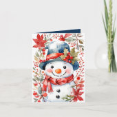 フェスティバルクリスマス追加文字雪だるま水色 シーズンカード (正面)