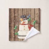 フェスティバルクリスマス雪だるまホリデーカントリー バスタオルセット (ウォッシュタオル)