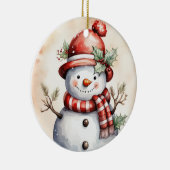 フェスティバルクリスマス雪だるま水カラー雪だるま セラミックオーナメント (右)