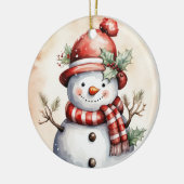 フェスティバルクリスマス雪だるま水カラー雪だるま セラミックオーナメント (左)