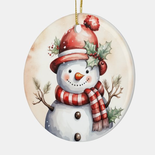 フェスティバルクリスマス雪だるま水カラー雪だるま セラミックオーナメント (左)