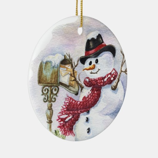 フェスティバルクリスマス雪だるま追加文字  セラミックオーナメント (右)