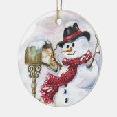 フェスティバルクリスマス雪だるま追加文字  セラミックオーナメント (左)
