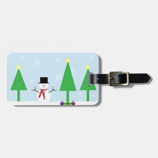 フェスティバルクリスマス雪だるま ラゲッジタグ (正面横)