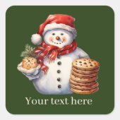 フェスティバルクリスマス雪だるまCookie スクエアシール (正面)