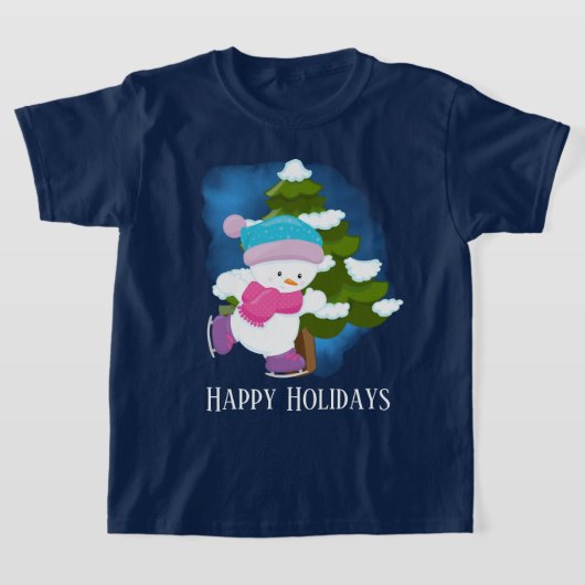 フェスティバルクリスマス雪キッズホリデー Tシャツ (レイダウン)