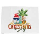 フェスティバルクリスマス7月格言ビーチ ラージペーパーバッグ (正面)