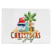 フェスティバルクリスマス7月格言ビーチ ラージペーパーバッグ (裏面)