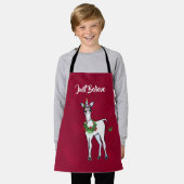 フェスティバルクリスマス・ユニコーン信じ エプロン (着用した状態)
