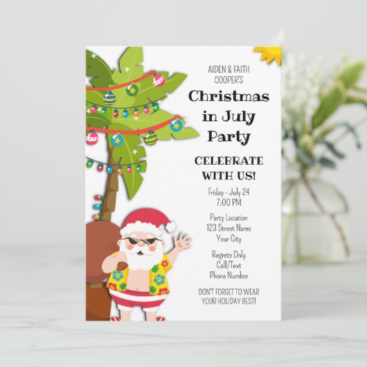 フェスティバルクリスマスin 7月パーティの招待状 招待状 (スタンド正面)