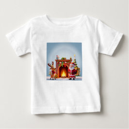 フェスティバルクリスマスTシャツ特集Santa & Reinde ベビーTシャツ