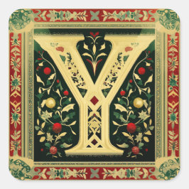 フェスティバルクリームレターY (クリスマスグリーン付) スクエアシール