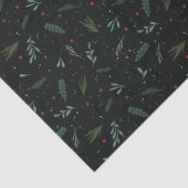 フェスティバルクリ葉スマスベリー植物黒 薄葉紙 (詳細)