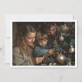 フェスティバルクレストとミストレトーグレー写真クリスマス シーズンカード (裏面)